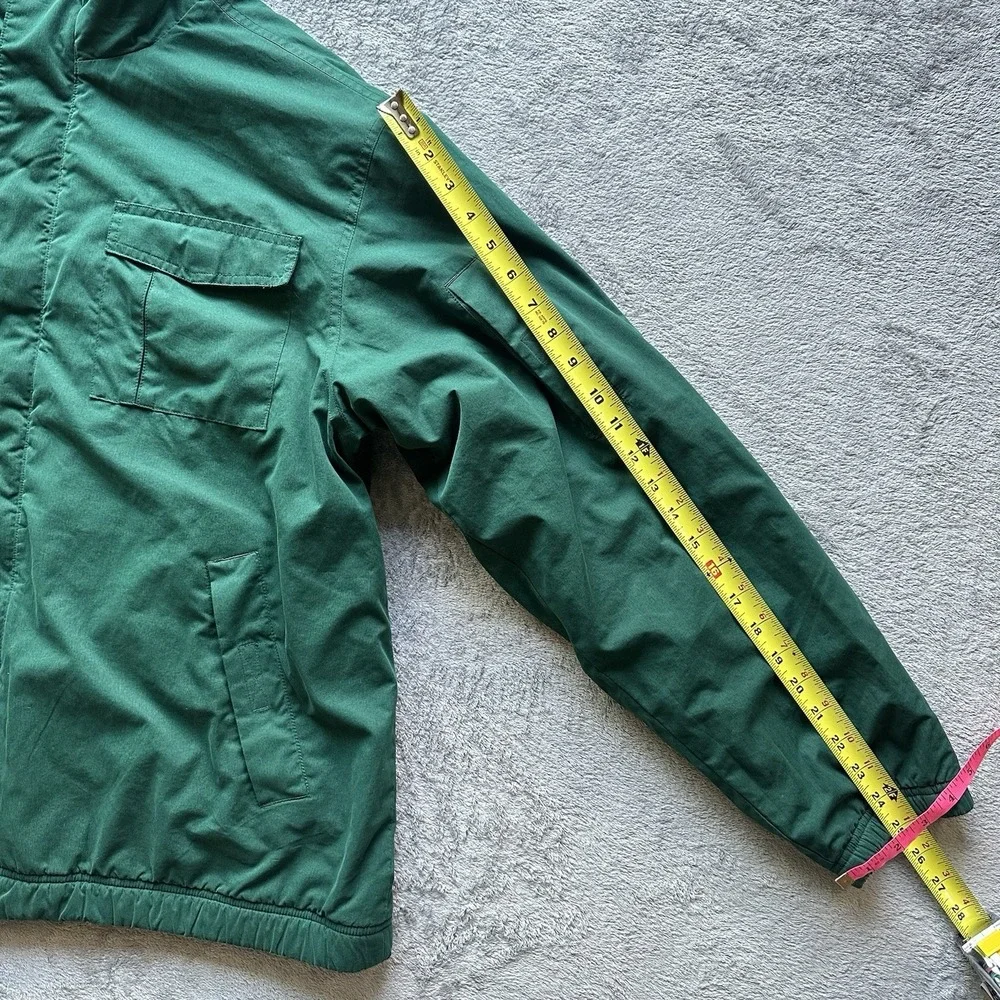 VTG Chaps Ralph Lauren Men's Green Fleece Lined Windbreaker Jacket M 90s Y2K‎